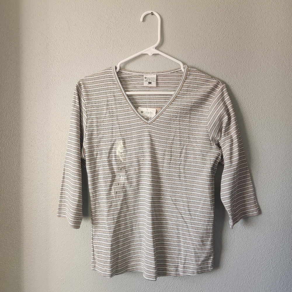 NWT Columbia Striped V-Neck Women's Top
